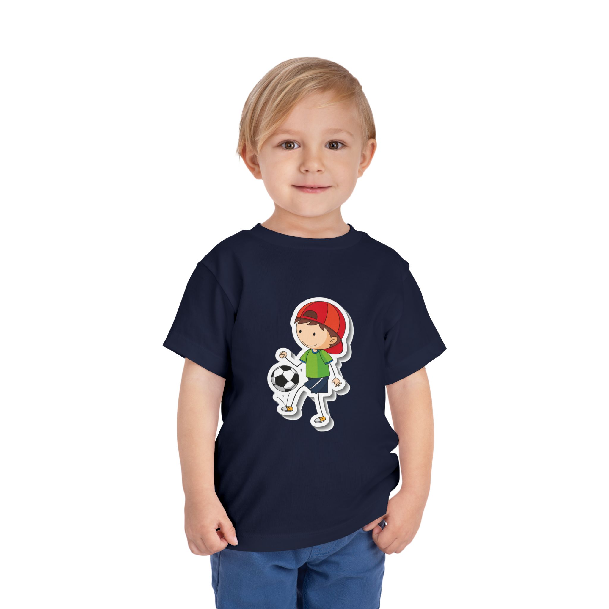 Cute Boy Kicking Soccer Ball Toddler T-Shirt – Fun Sports Graphic Tee for Kids, Boys & Girls. - Image 22
