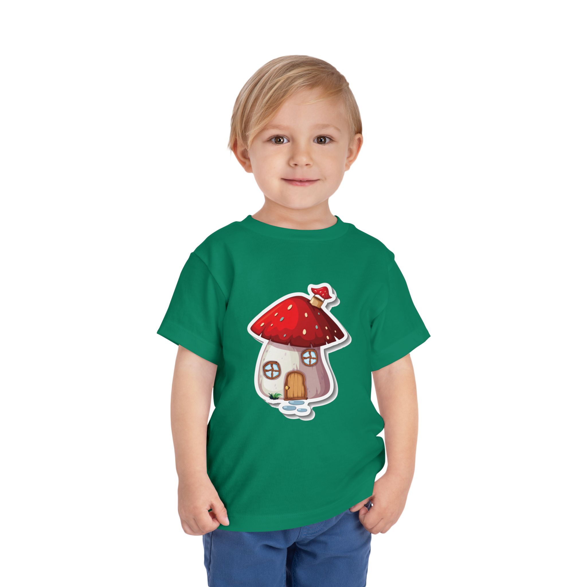 Cute Red Mushroom House Toddler T-Shirt – Adorable Cottage Graphic Tee for Kids, Boys & Girls. - Image 14