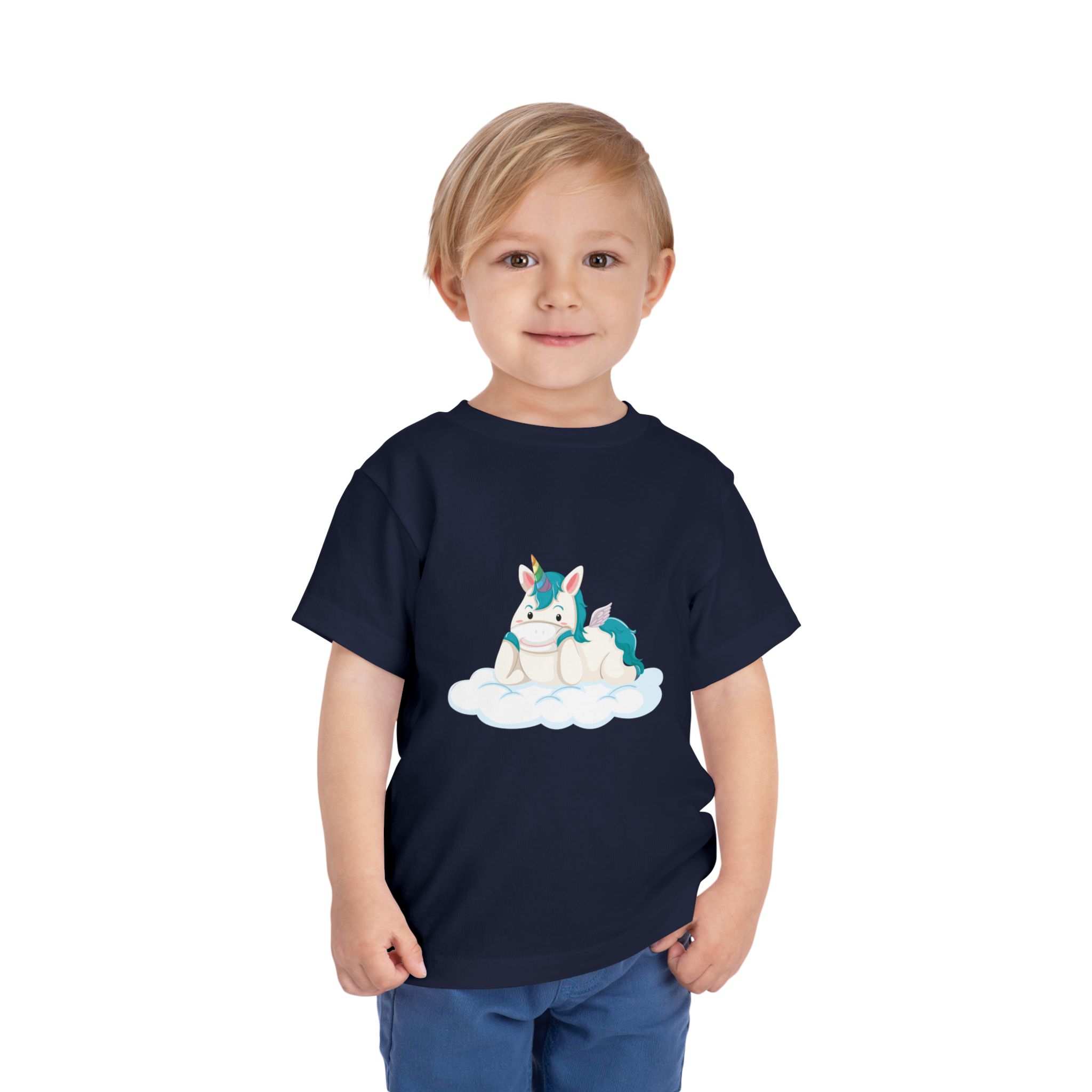 Cute Blue Unicorn on Cloud Toddler T-Shirt – Adorable Fantasy Graphic Tee for Kids, Boys & Girls. - Image 18