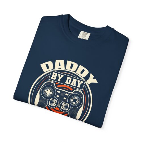 Daddy by Day Gamer by Night T-Shirt – Funny Gaming Dad Graphic Tee for Gamer Dads & Video Game Lovers. - Image 2