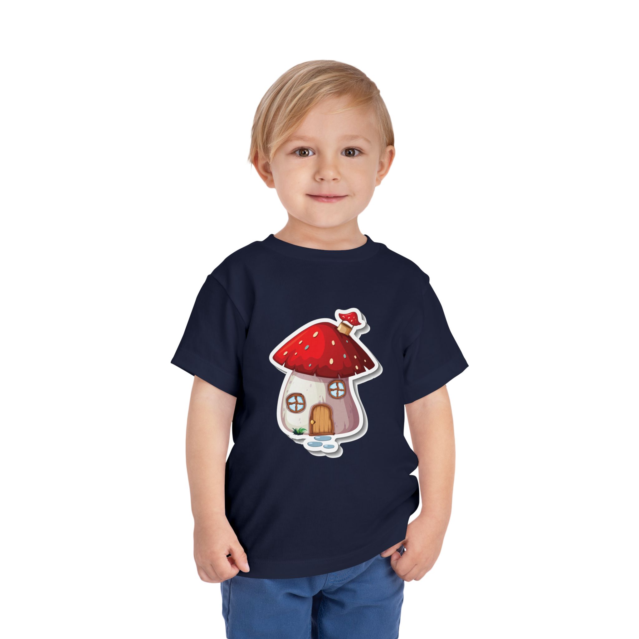 Cute Red Mushroom House Toddler T-Shirt – Adorable Cottage Graphic Tee for Kids, Boys & Girls. - Image 18