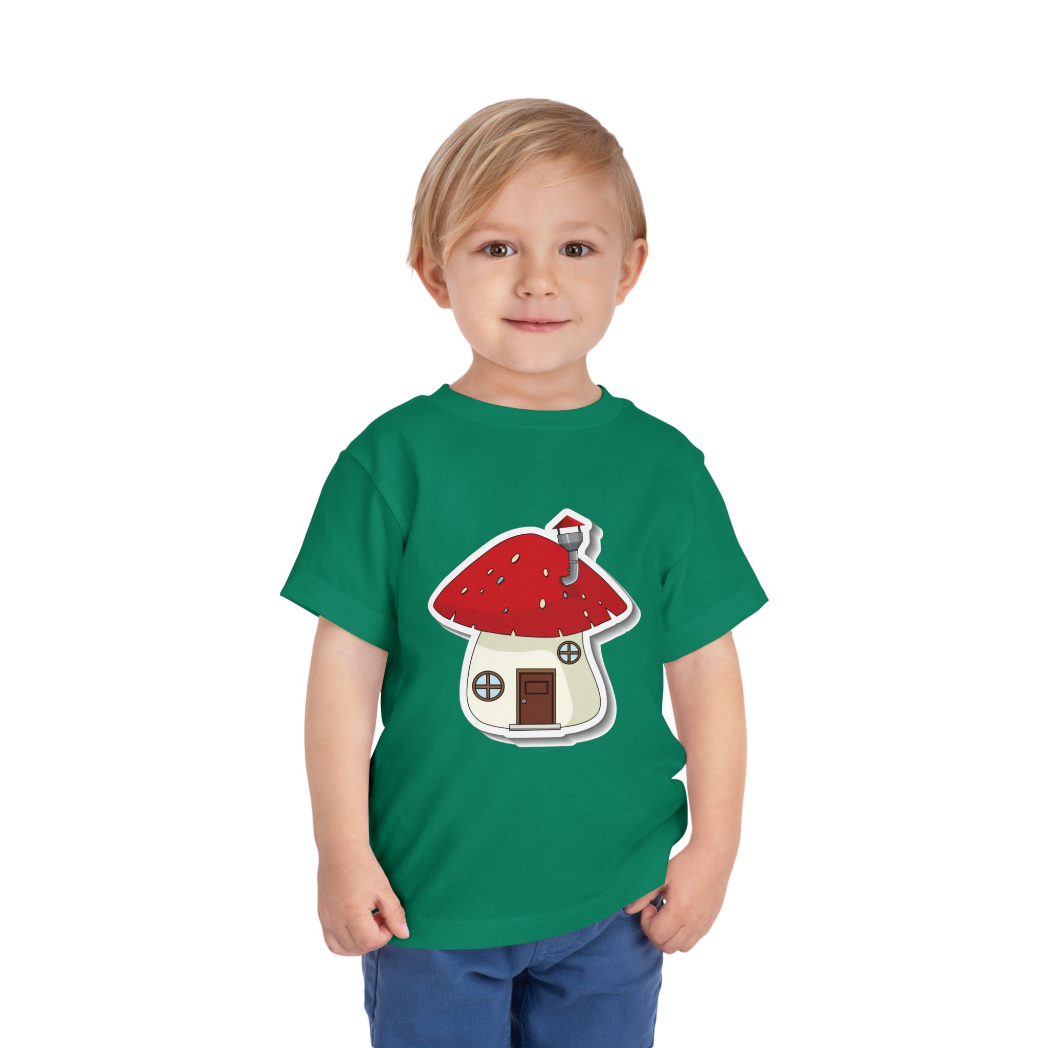 Cute Red Toadstool Cottage Toddler T-Shirt – Adorable Mushroom House Graphic Tee for Kids, Boys & Girls. - Image 14