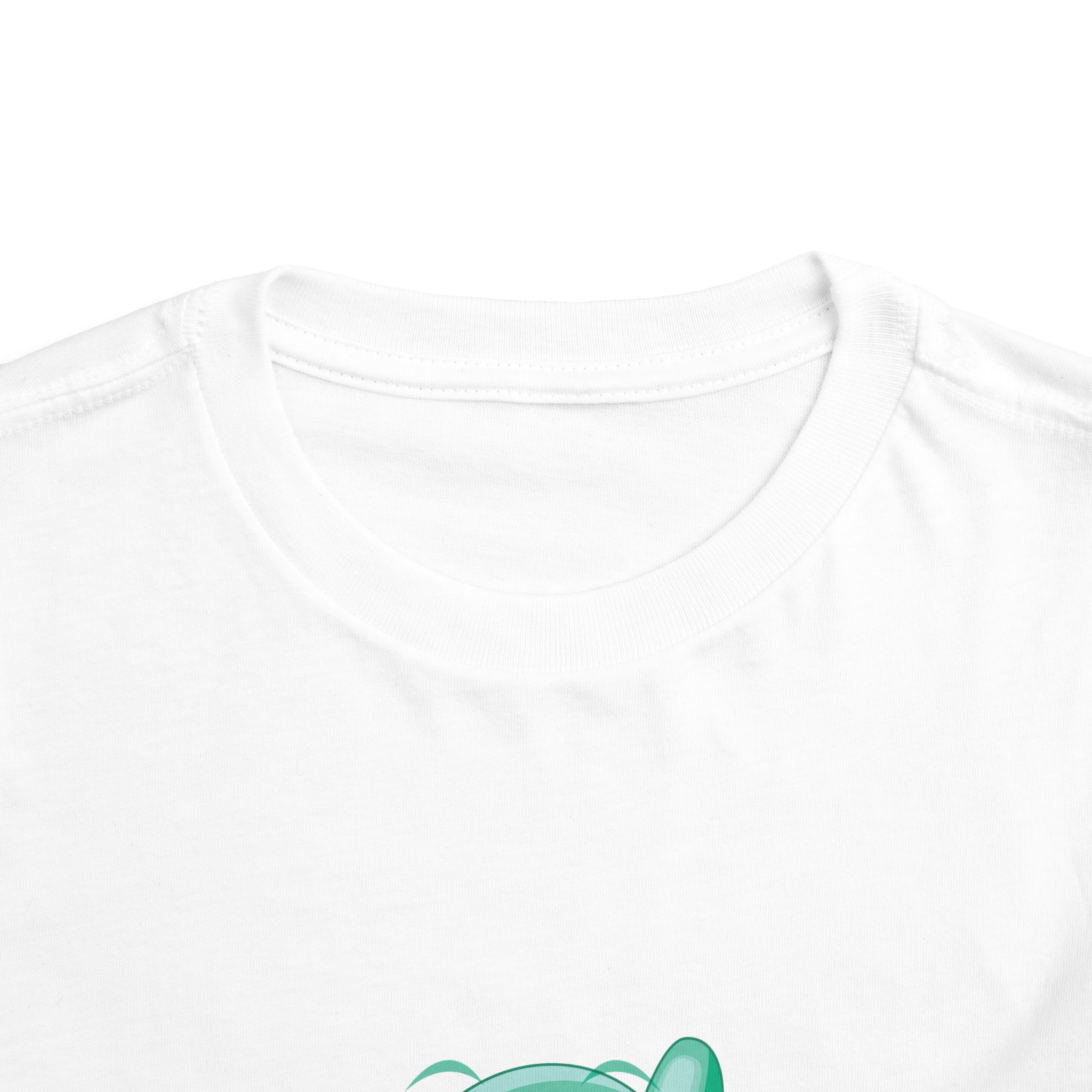Cute Confident Green Bird Toddler T-Shirt – Adorable Cartoon Bird Graphic Tee for Kids, Boys & Girls. - Image 3