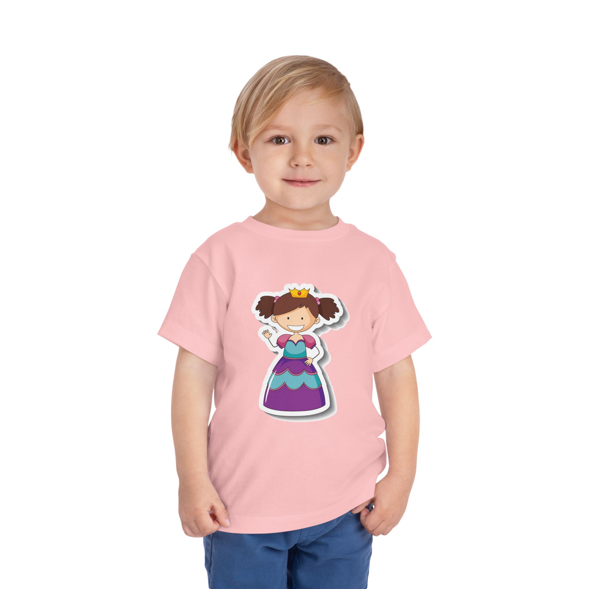 Cute Cartoon Princess Crown Toddler T-Shirt – Adorable Princess Graphic Tee for Kids, Boys & Girls. - Image 2