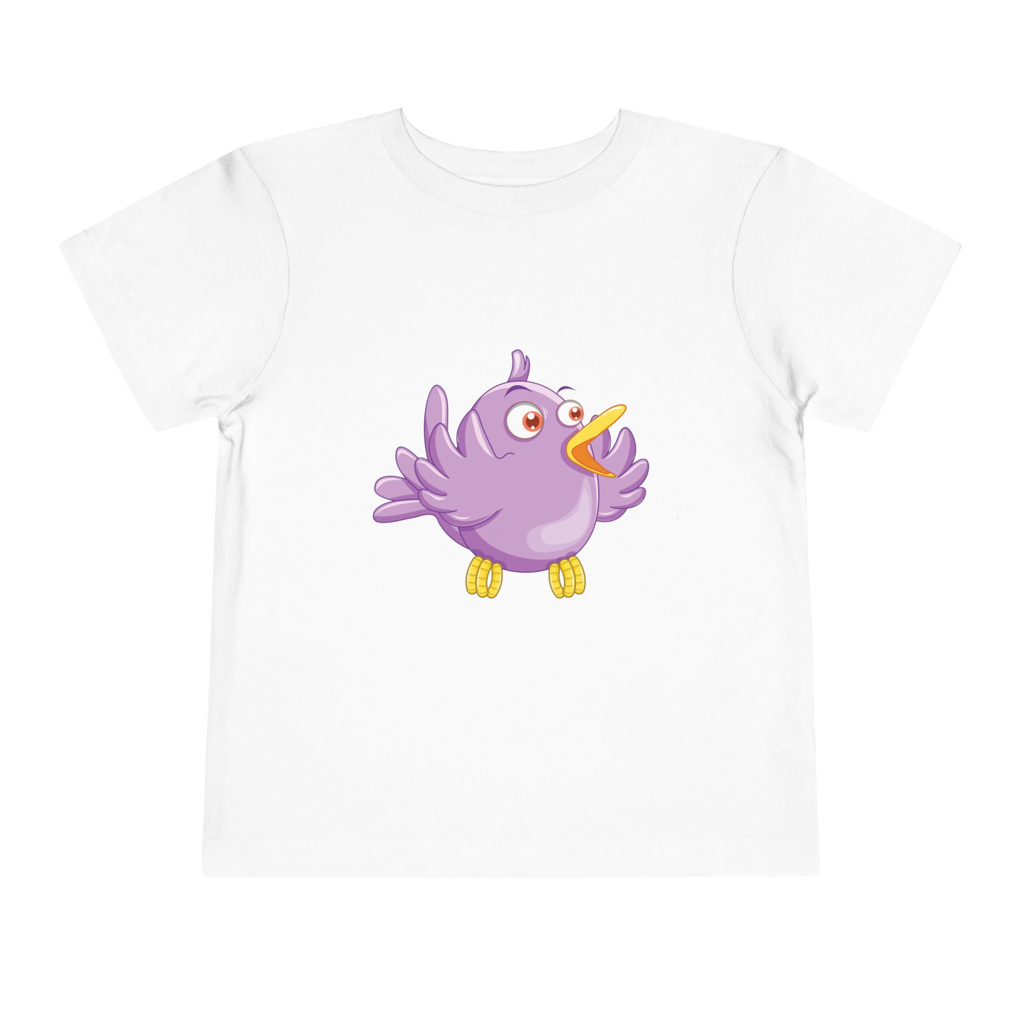Cute Purple Cartoon Bird Toddler T-Shirt – Adorable Animal Graphic Tee for Kids, Boys & Girls. - Image 5
