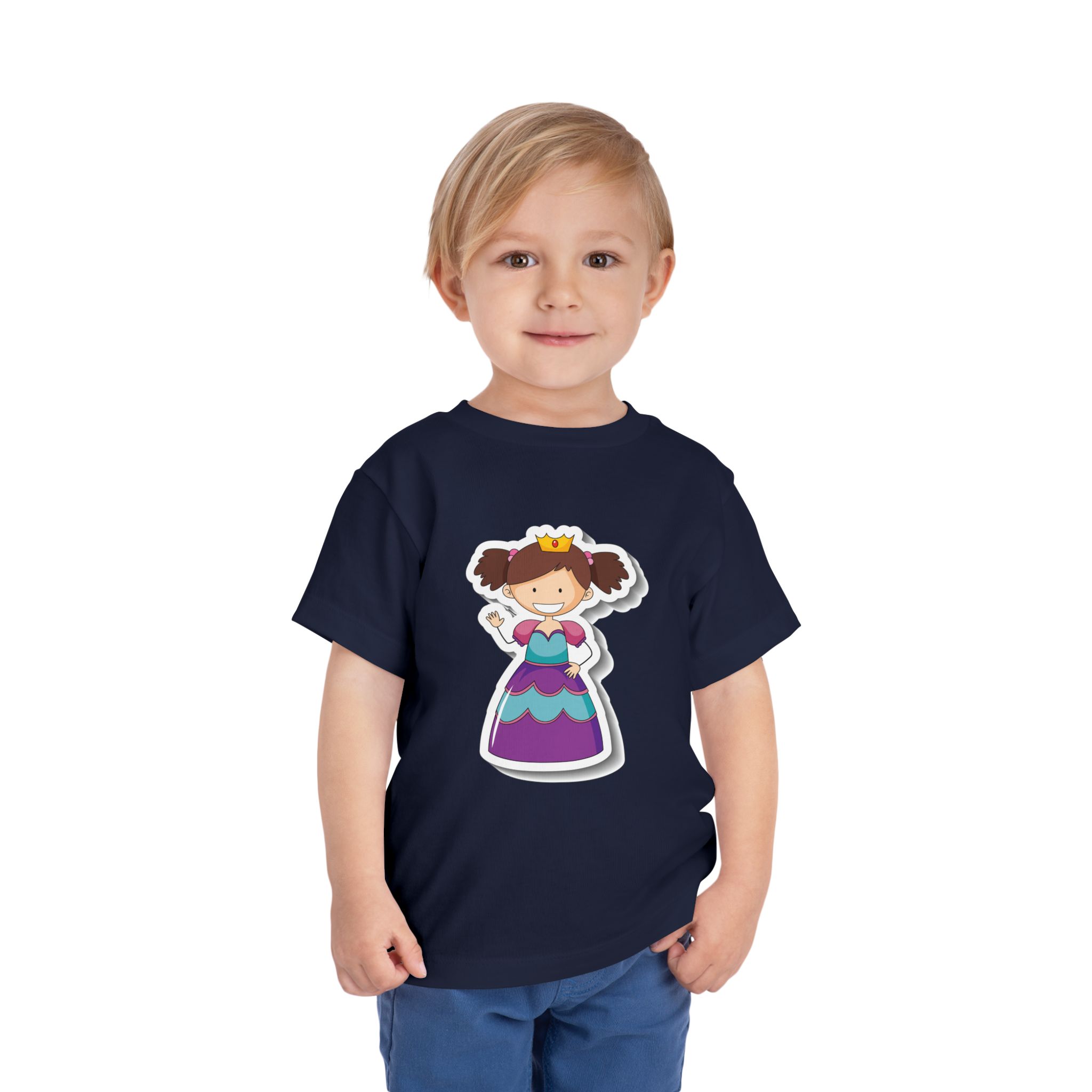 Cute Cartoon Princess Crown Toddler T-Shirt – Adorable Princess Graphic Tee for Kids, Boys & Girls. - Image 22