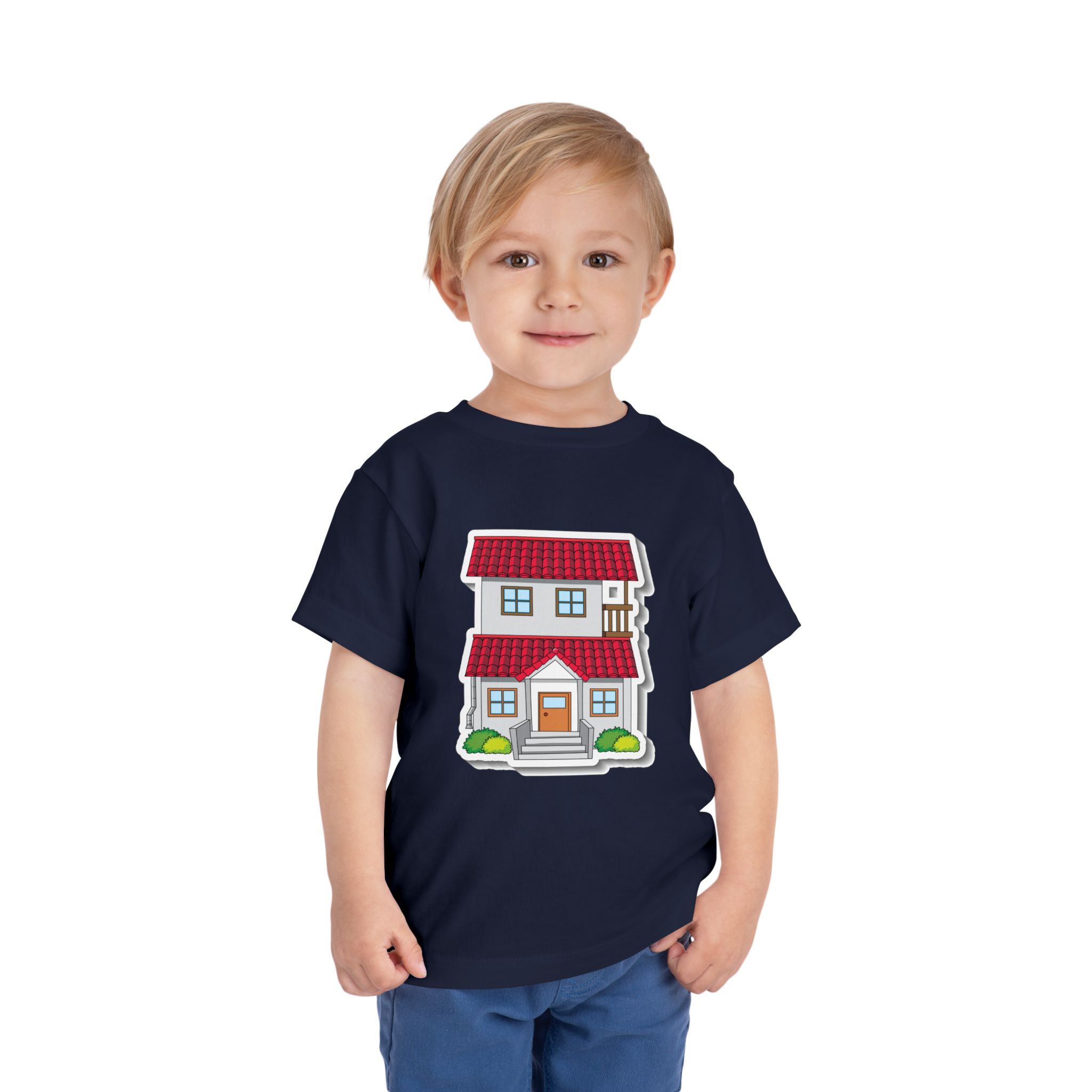 Cute Red Roof House Toddler T-Shirt – Adorable Home Illustration Graphic Tee for Kids, Boys & Girls. - Image 18