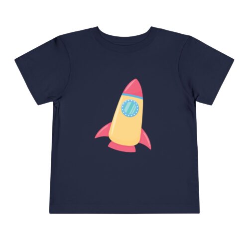 Cute Colorful Space Rocket Toddler T-Shirt – Fun Space Adventure Graphic Tee for Kids, Boys & Girls. - Image 1
