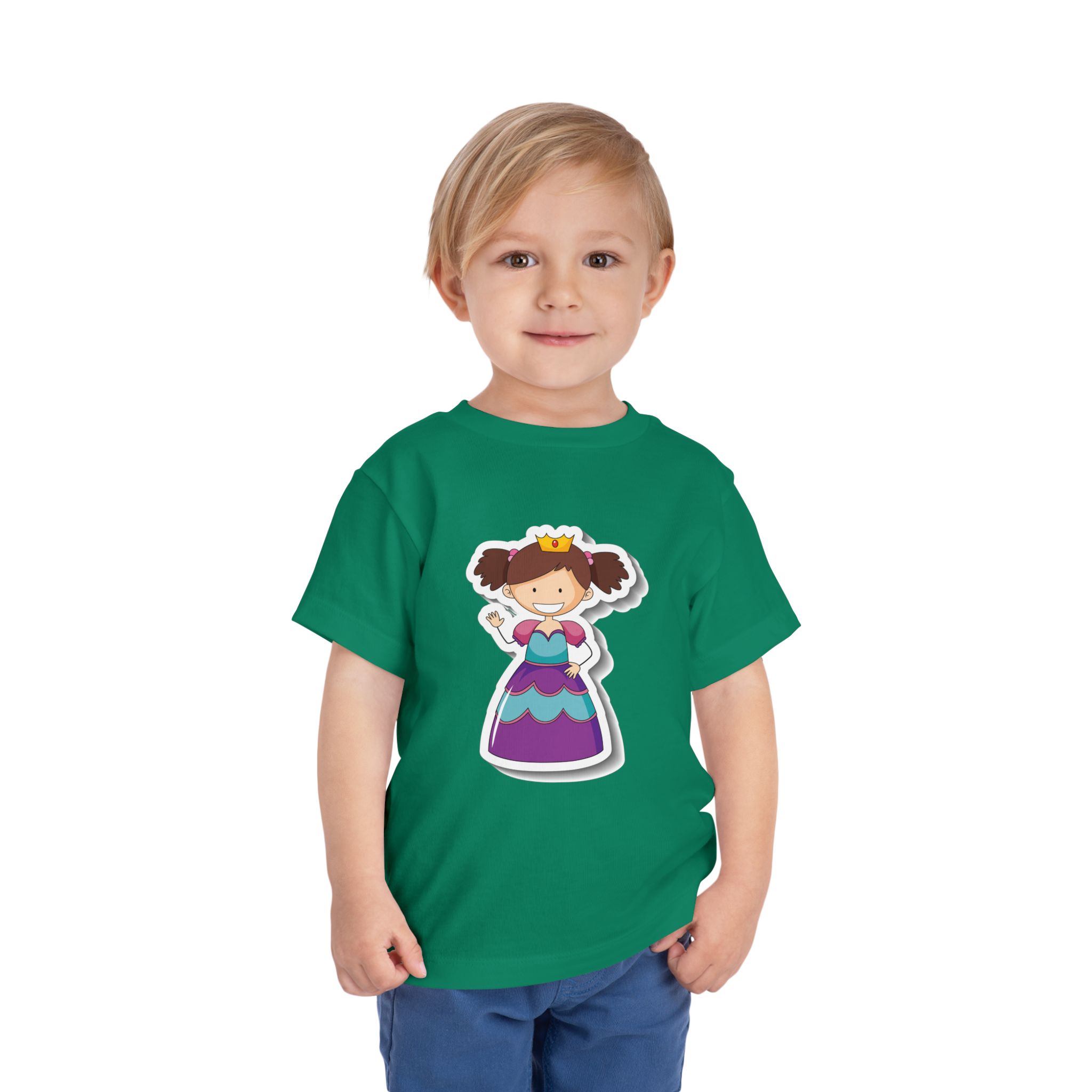 Cute Cartoon Princess Crown Toddler T-Shirt – Adorable Princess Graphic Tee for Kids, Boys & Girls. - Image 18