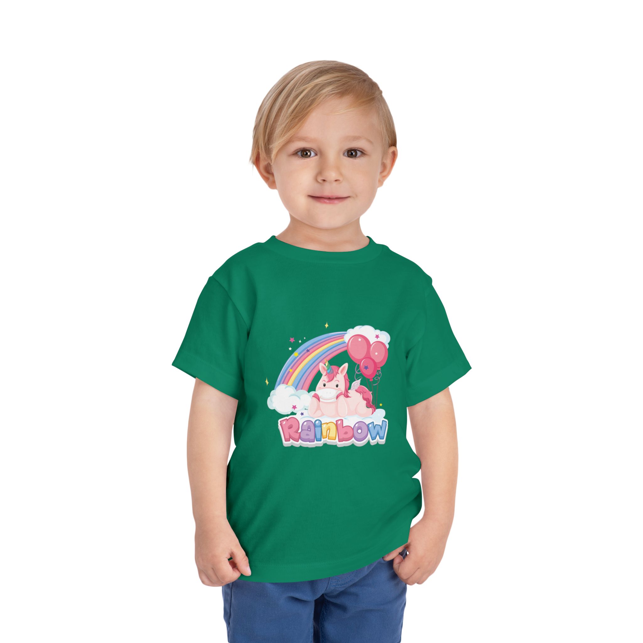 Cute Pink Bunny Rainbow Toddler T-Shirt – Adorable Rainbow Graphic Tee for Kids, Boys & Girls. - Image 14