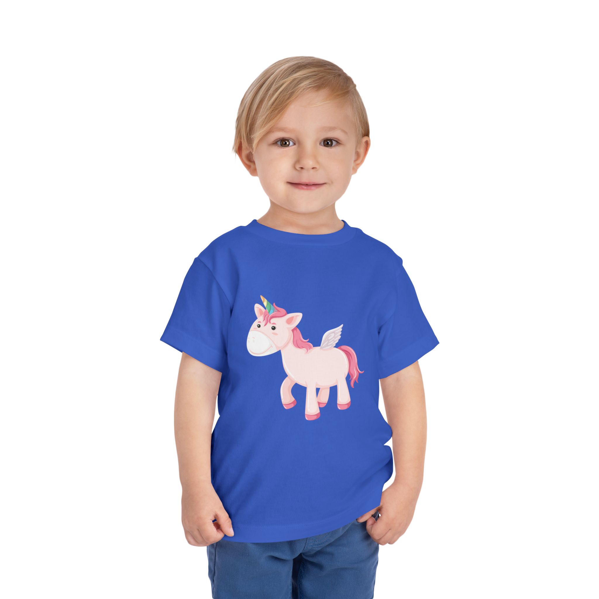 Cute Pink Pegasus Unicorn Toddler T-Shirt – Adorable Fantasy Graphic Tee for Kids, Boys & Girls. - Image 2