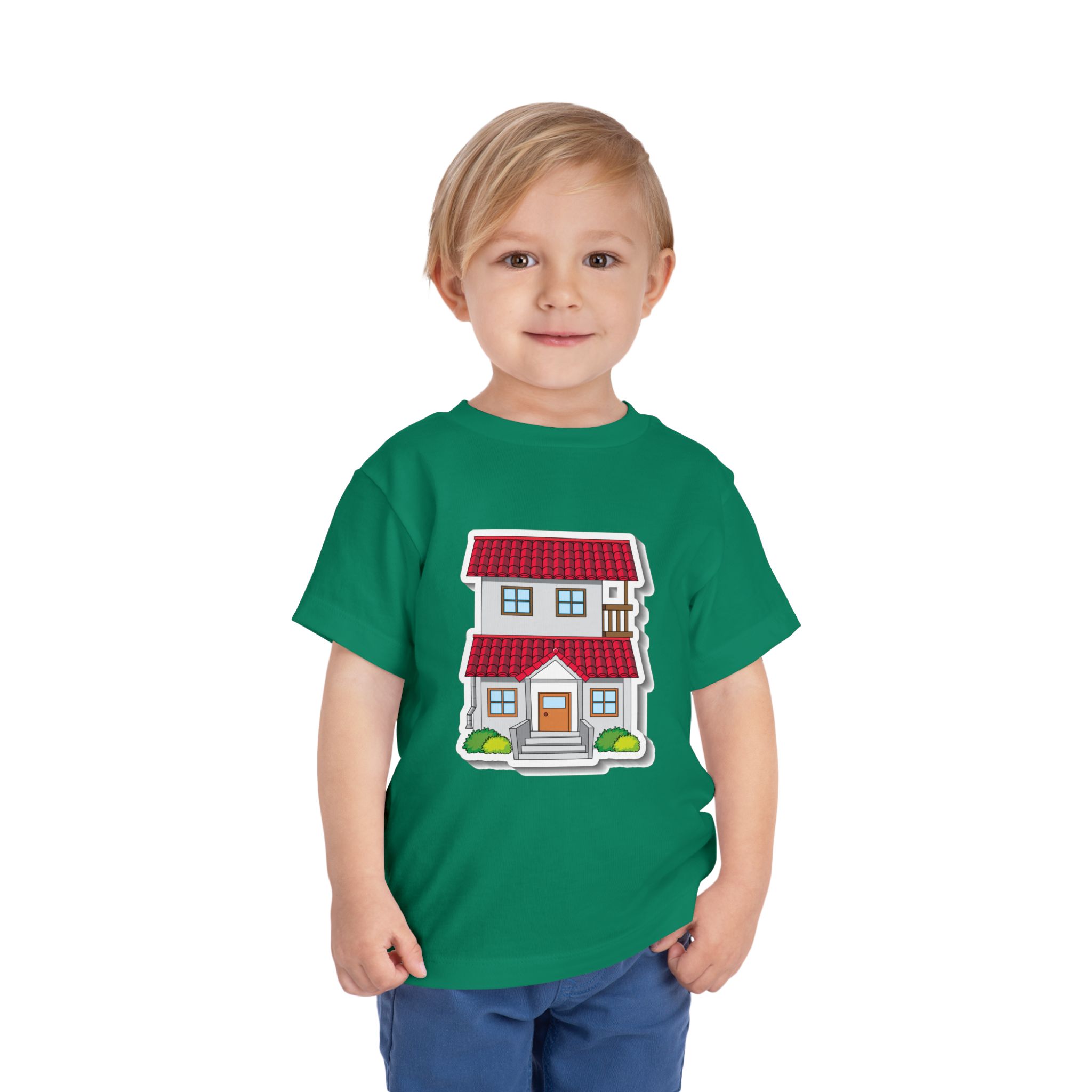 Cute Red Roof House Toddler T-Shirt – Adorable Home Illustration Graphic Tee for Kids, Boys & Girls. - Image 14