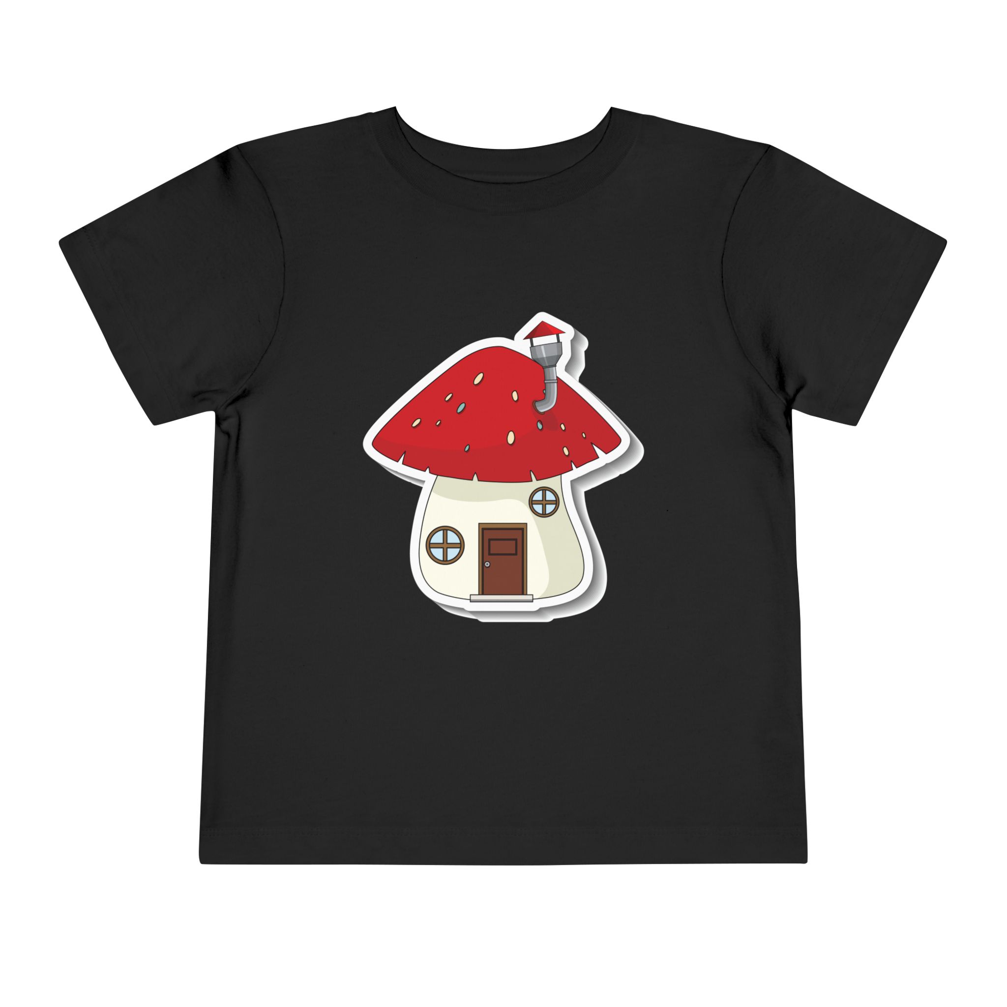 Cute Red Toadstool Cottage Toddler T-Shirt – Adorable Mushroom House Graphic Tee for Kids, Boys & Girls. - Image 9