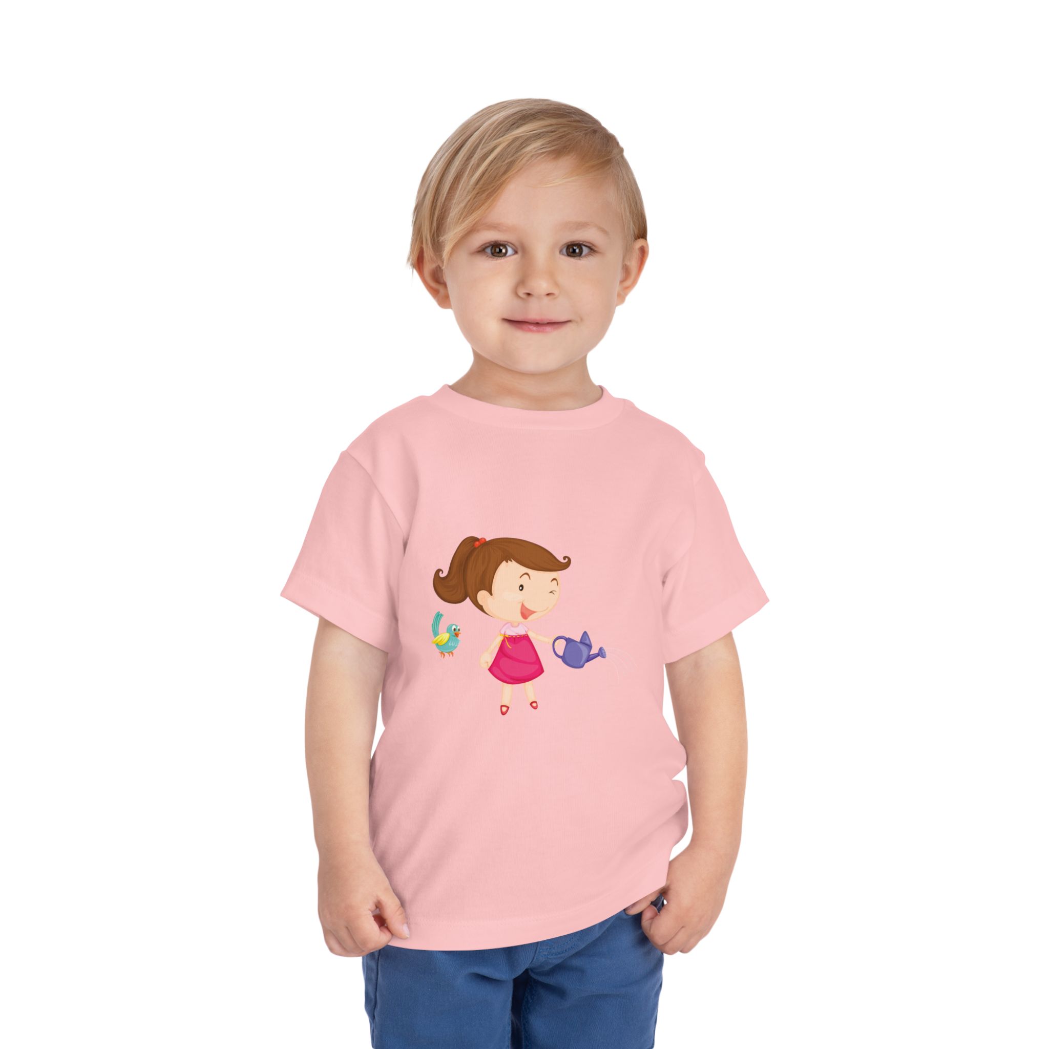 Cute Girl Watering Birds Toddler T-Shirt – Adorable Nature Garden Graphic Tee for Kids, Boys & Girls. - Image 18