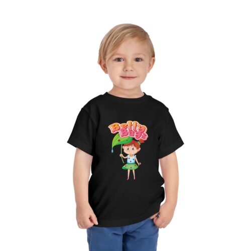 Betty Bug Toddler T-Shirt – Cute Girl Leaf Umbrella Graphic Tee for Kids & Little Girls. - Image 2