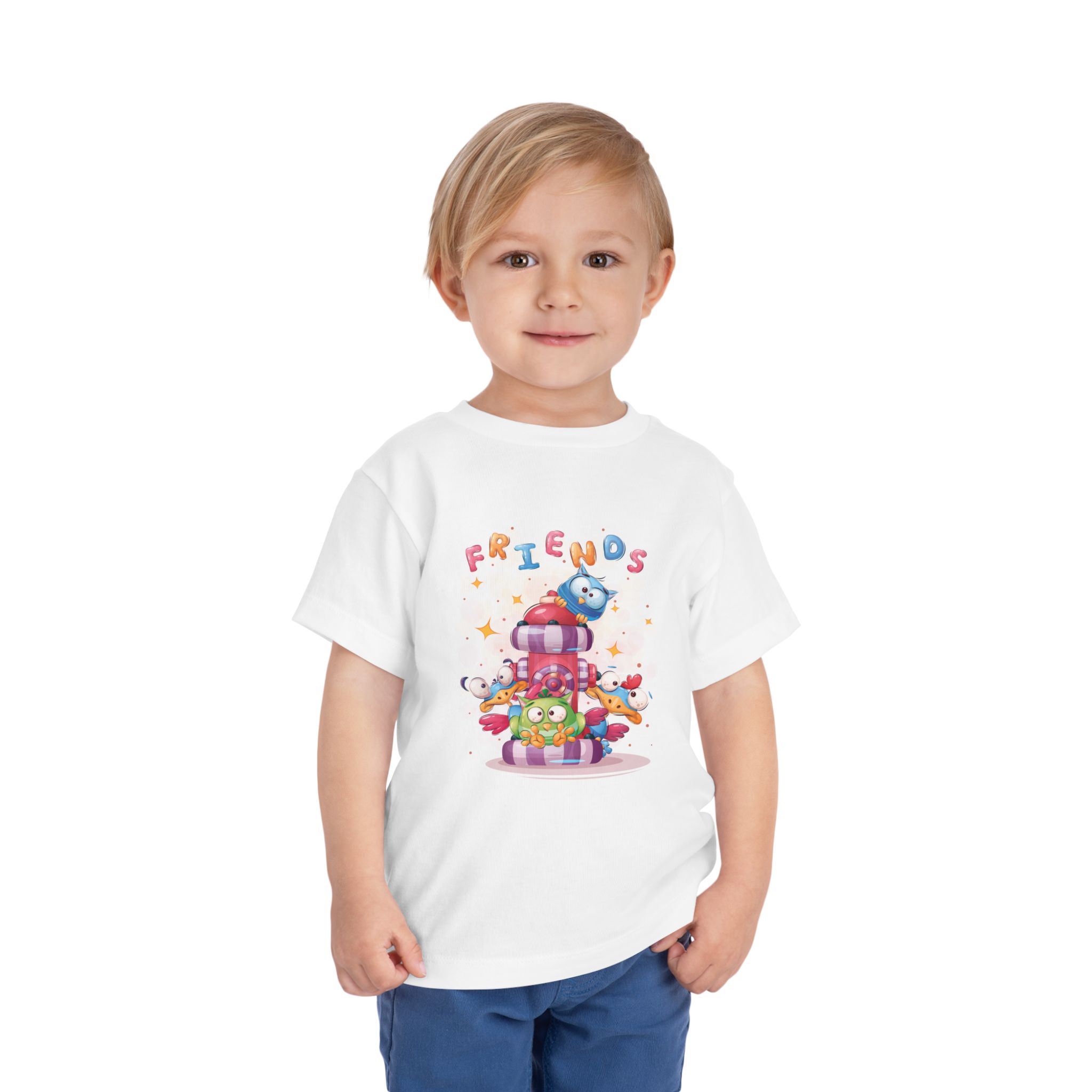 Friends Stack Cartoon Animals Toddler T-Shirt – Cute Colorful Animal Graphic Tee for Kids, Boys & Girls. - Image 6
