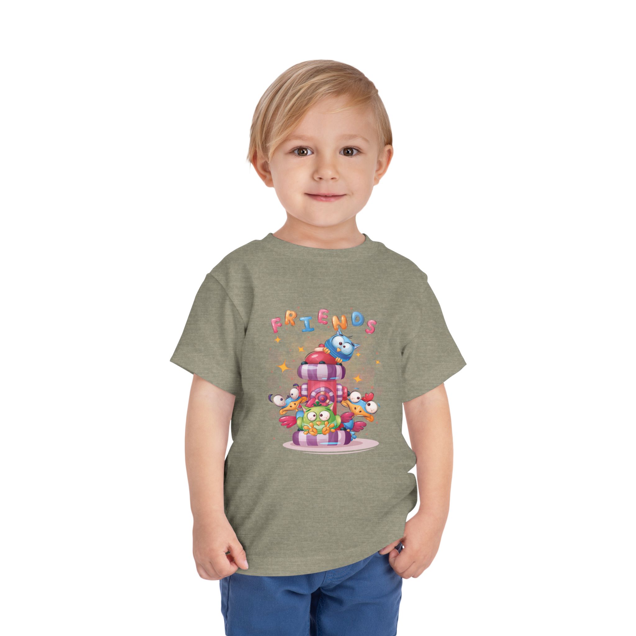 Friends Stack Cartoon Animals Toddler T-Shirt – Cute Colorful Animal Graphic Tee for Kids, Boys & Girls. - Image 14