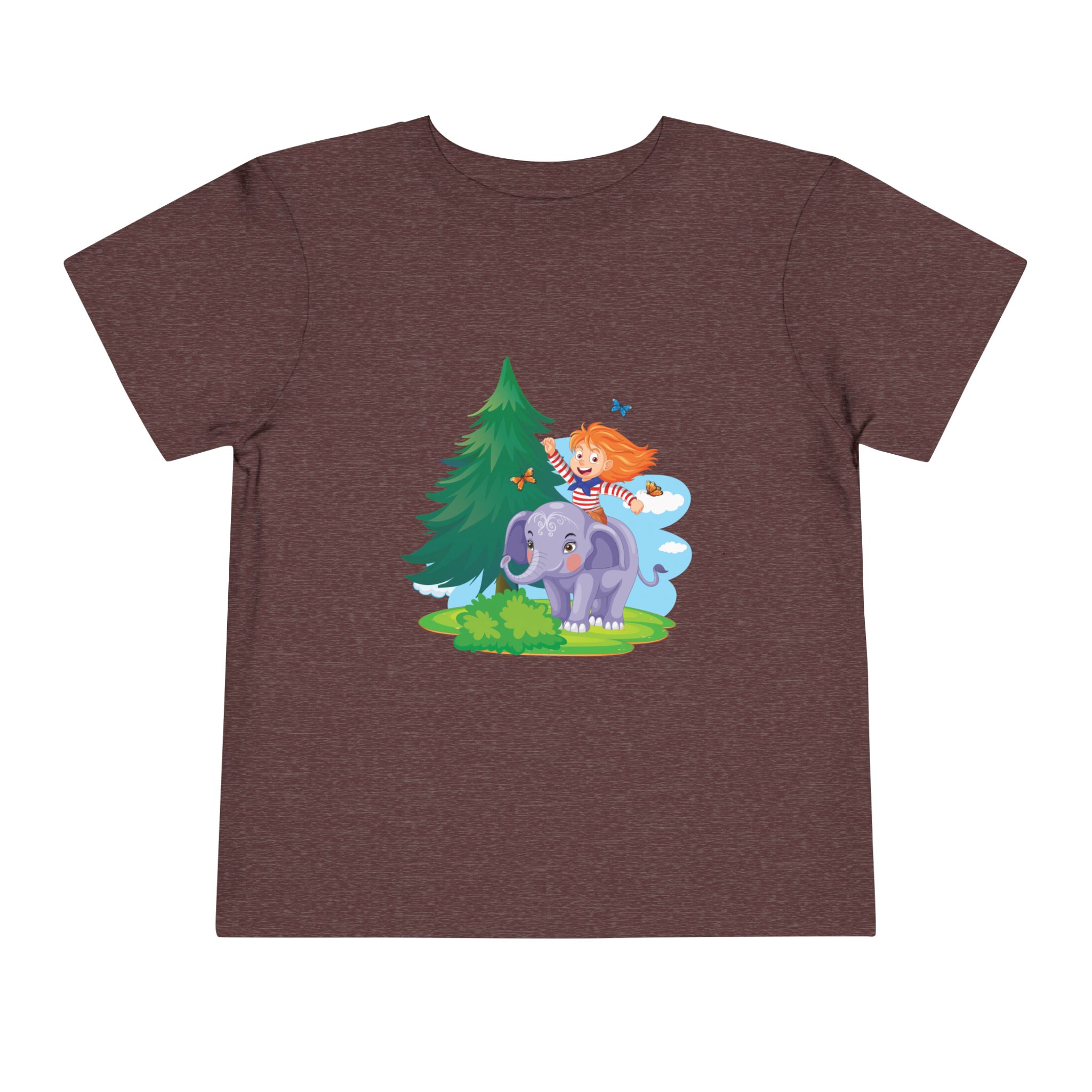 Playful Girl Riding Elephant Toddler T-Shirt – Cute Forest Adventure Graphic Tee for Kids & Toddlers. - Image 25