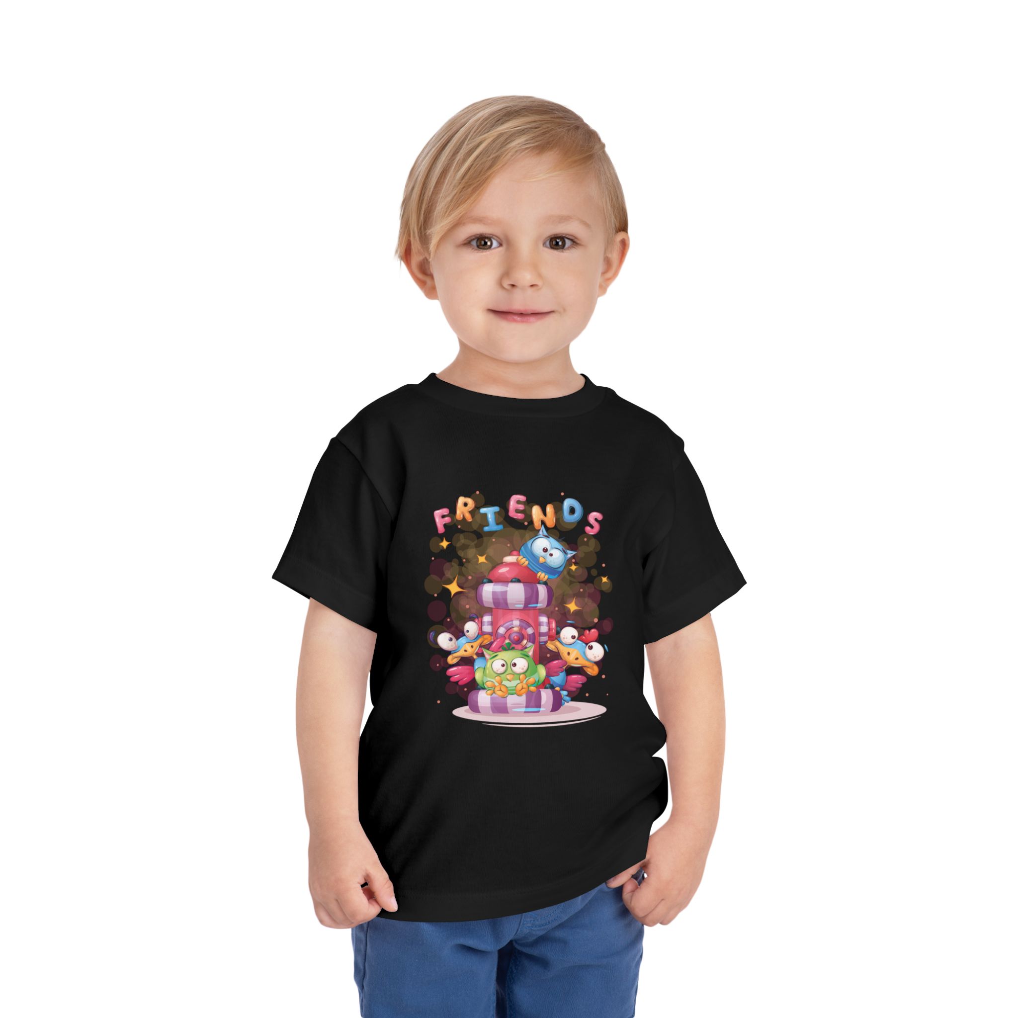 Friends Stack Cartoon Animals Toddler T-Shirt – Cute Colorful Animal Graphic Tee for Kids, Boys & Girls. - Image 10