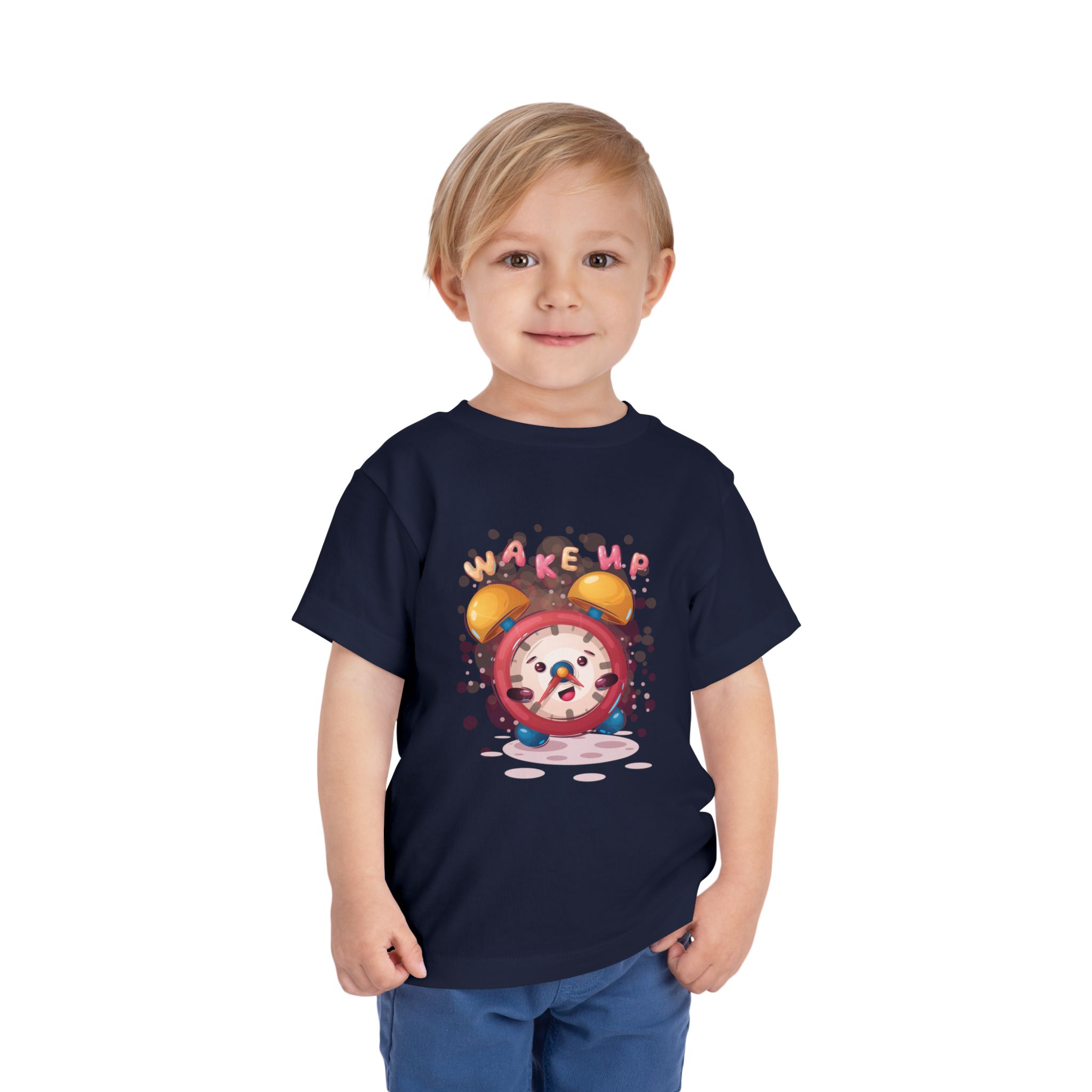 Wake Up Alarm Clock Toddler T-Shirt – Cute Morning Cartoon Graphic Tee for Kids, Boys & Girls. - Image 10
