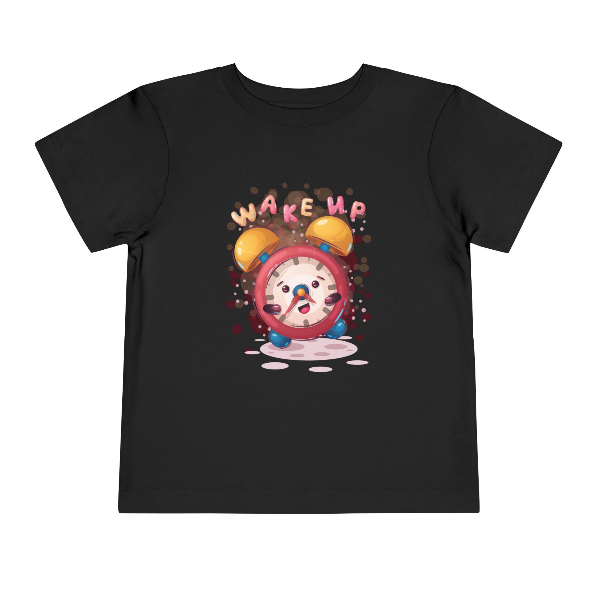 Wake Up Alarm Clock Toddler T-Shirt – Cute Morning Cartoon Graphic Tee for Kids, Boys & Girls. - Image 5