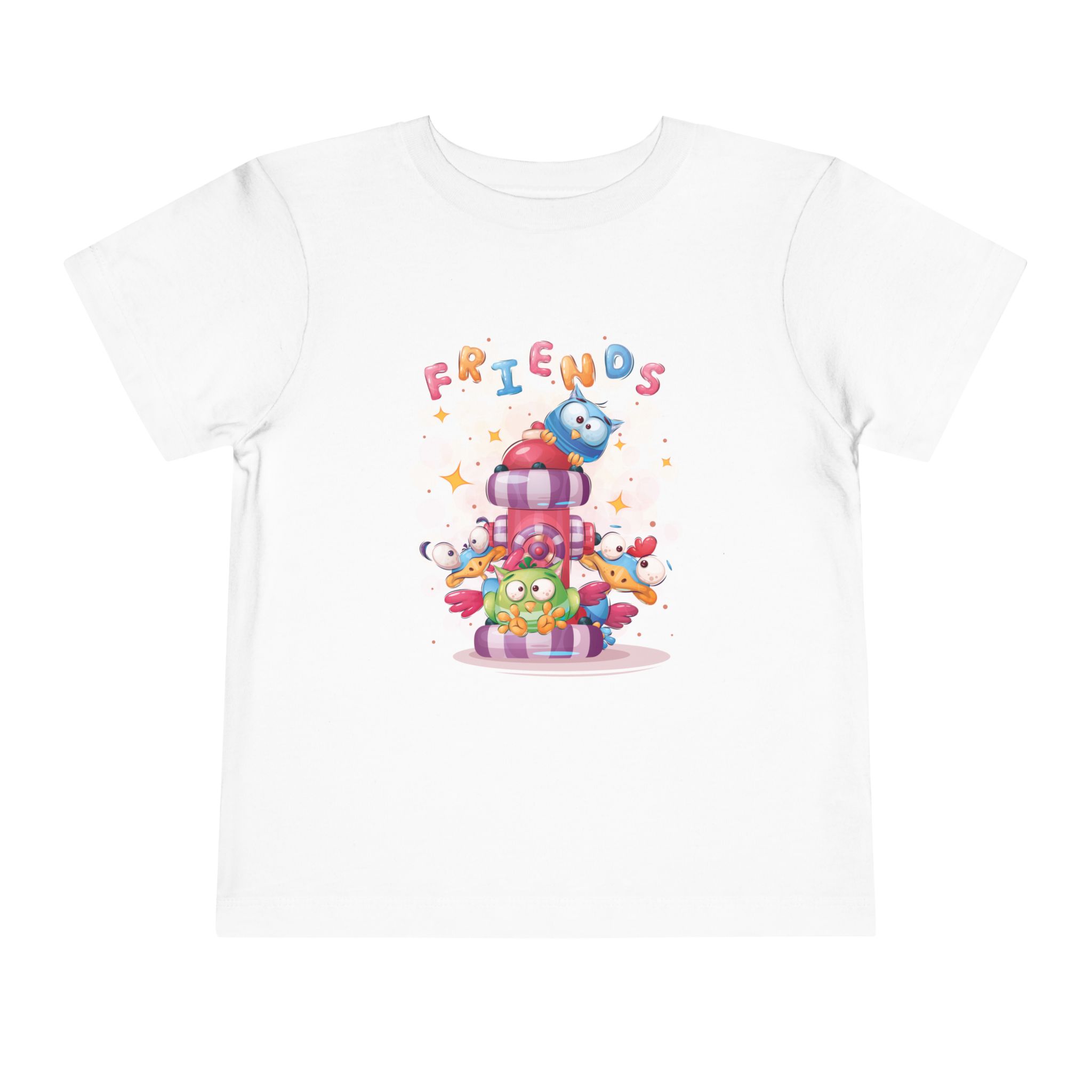 Friends Stack Cartoon Animals Toddler T-Shirt – Cute Colorful Animal Graphic Tee for Kids, Boys & Girls. - Image 5