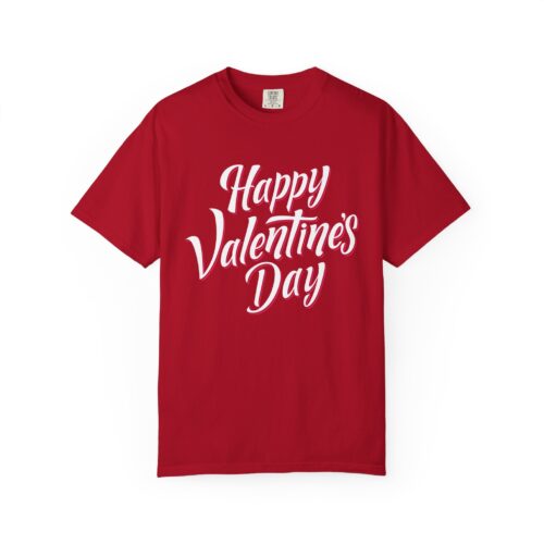 Happy Valentine’s Day T-Shirt – Script Graphic Tee for Love, Romance & Elegant Festive Style. - Image 1