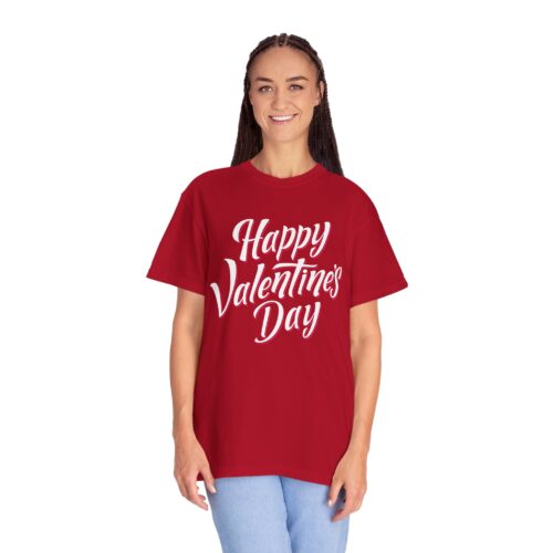 Happy Valentine’s Day T-Shirt – Script Graphic Tee for Love, Romance & Elegant Festive Style. - Image 3