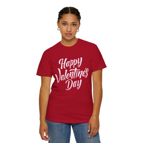 Happy Valentine’s Day T-Shirt – Script Graphic Tee for Love, Romance & Elegant Festive Style. - Image 4
