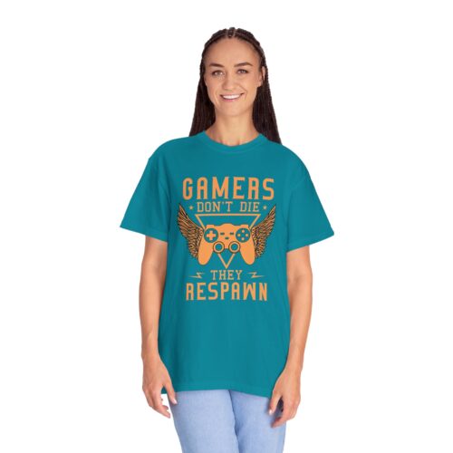 Gamers Don’t Die They Respawn T-Shirt – Funny Gaming Graphic Tee for Gamers, Retro Vibes & Playful Attitude. - Image 51
