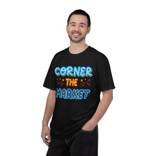 Corner the Market T-Shirt – Retro Neon Graphic Tee for Ambition, Hustle & Bold Business Vibes. - Image 2