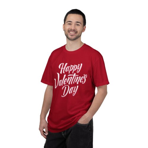 Happy Valentine’s Day T-Shirt – Script Graphic Tee for Love, Romance & Elegant Festive Style. - Image 2