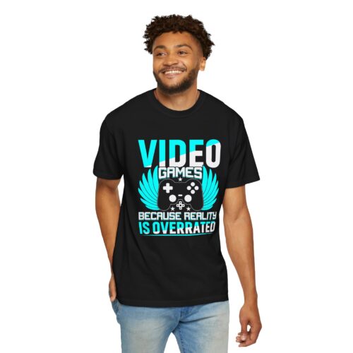 Video Games Because Reality Is Overrated T-Shirt – Funny Gaming Graphic Tee for Escape, Humor & Gamer Lifestyle. - Image 6