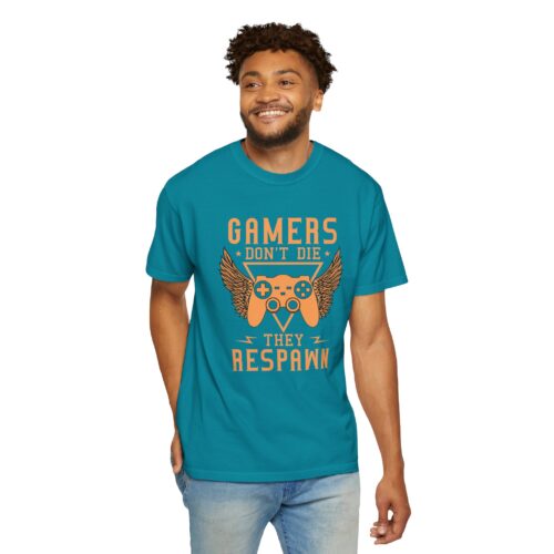 Gamers Don’t Die They Respawn T-Shirt – Funny Gaming Graphic Tee for Gamers, Retro Vibes & Playful Attitude. - Image 54