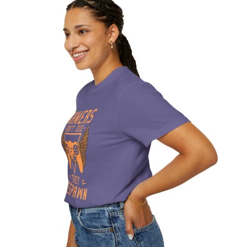 Gamers Don’t Die They Respawn T-Shirt – Funny Gaming Graphic Tee for Gamers, Retro Vibes & Playful Attitude. - Image 13