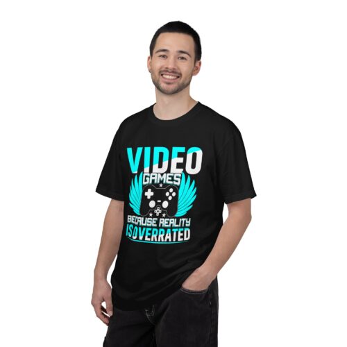 Video Games Because Reality Is Overrated T-Shirt – Funny Gaming Graphic Tee for Escape, Humor & Gamer Lifestyle. - Image 2