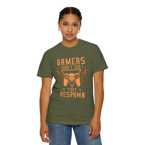 Gamers Don’t Die They Respawn T-Shirt – Funny Gaming Graphic Tee for Gamers, Retro Vibes & Playful Attitude. - Image 44