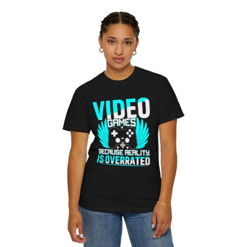 Video Games Because Reality Is Overrated T-Shirt – Funny Gaming Graphic Tee for Escape, Humor & Gamer Lifestyle. - Image 4