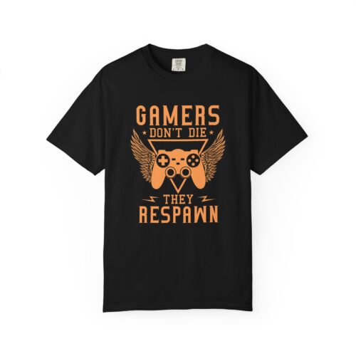 Gamers Don’t Die They Respawn T-Shirt – Funny Gaming Graphic Tee for Gamers, Retro Vibes & Playful Attitude. - Image 1