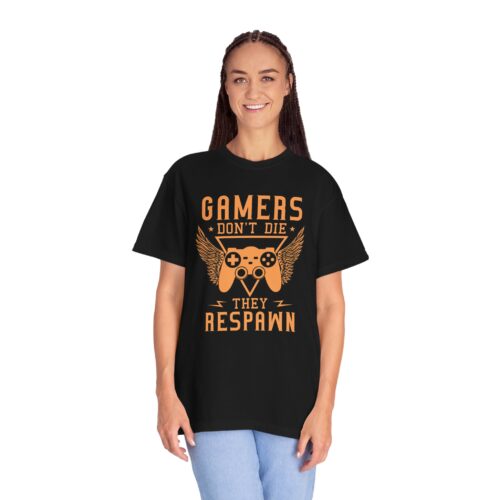 Gamers Don’t Die They Respawn T-Shirt – Funny Gaming Graphic Tee for Gamers, Retro Vibes & Playful Attitude. - Image 3