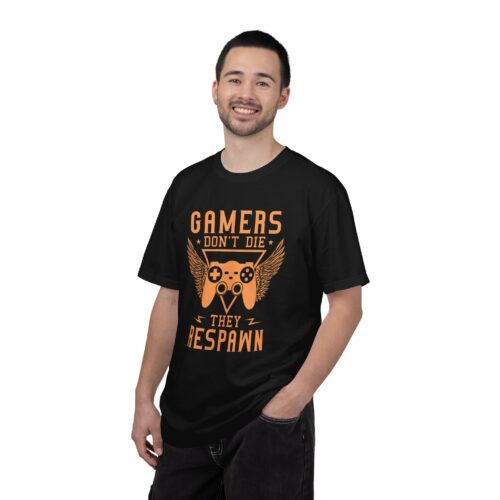 Gamers Don’t Die They Respawn T-Shirt – Funny Gaming Graphic Tee for Gamers, Retro Vibes & Playful Attitude. - Image 2
