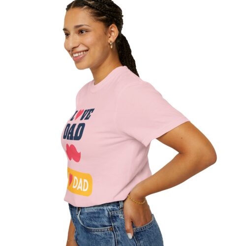 “I love Dad” Mustache T-Shirt – Cute Father’s Day Graphic Tee for Dads, Perfect Gift Giving & Celebration Wear. - Image 53