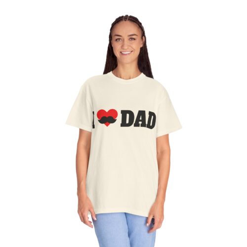 “I love Dad” Mustache T-Shirt – Cute Father’s Day Graphic Tee for Dads, Perfect Gift Giving & Celebration Wear. - Image 11