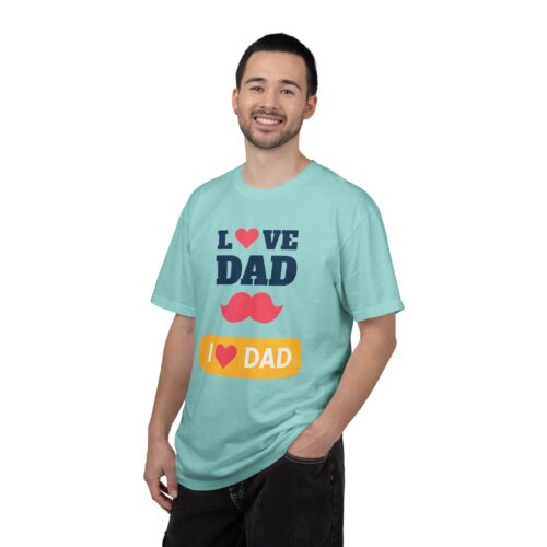 “I love Dad” Mustache T-Shirt – Cute Father’s Day Graphic Tee for Dads, Perfect Gift Giving & Celebration Wear. - Image 26