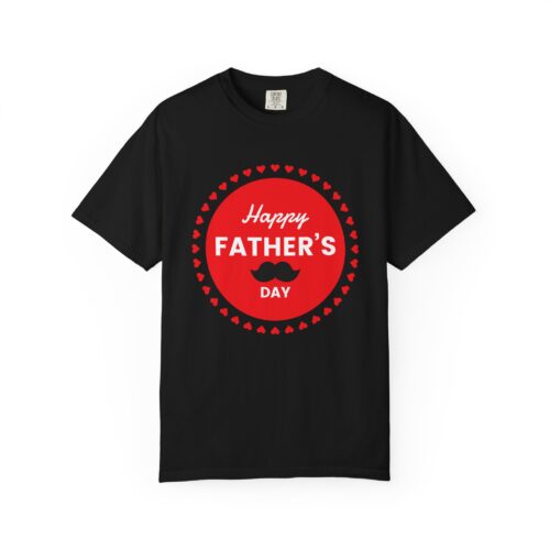 “Happy Father’s Day” Red Badge Mustache T-Shirt – Cute Love Graphic Tee for Dads, Perfect Gift Giving & Celebration Wear. - Image 33