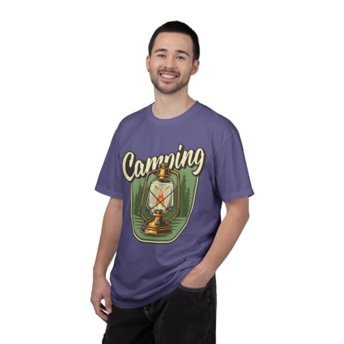 Camping Lantern T-Shirt – Vintage Camp Graphic Tee for Outdoor Lovers, Fun Adventure Wear & Perfect Gift Giving. - Image 2