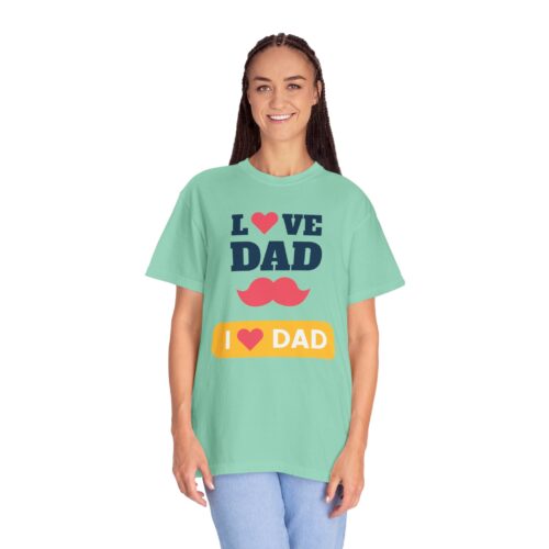 “I love Dad” Mustache T-Shirt – Cute Father’s Day Graphic Tee for Dads, Perfect Gift Giving & Celebration Wear. - Image 19