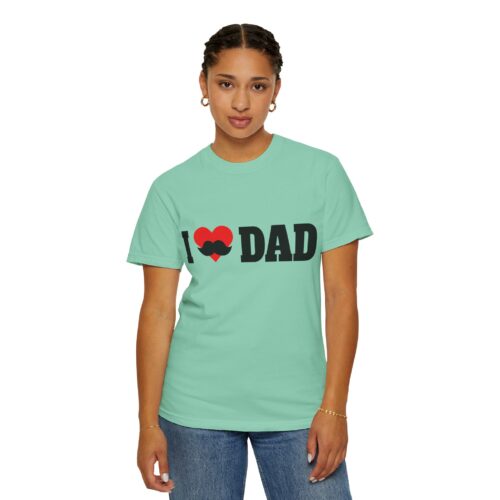 “I love Dad” Mustache T-Shirt – Cute Father’s Day Graphic Tee for Dads, Perfect Gift Giving & Celebration Wear. - Image 20