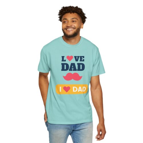 “I love Dad” Mustache T-Shirt – Cute Father’s Day Graphic Tee for Dads, Perfect Gift Giving & Celebration Wear. - Image 30