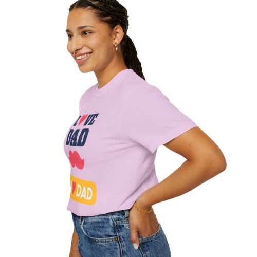 “I love Dad” Mustache T-Shirt – Cute Father’s Day Graphic Tee for Dads, Perfect Gift Giving & Celebration Wear. - Image 45